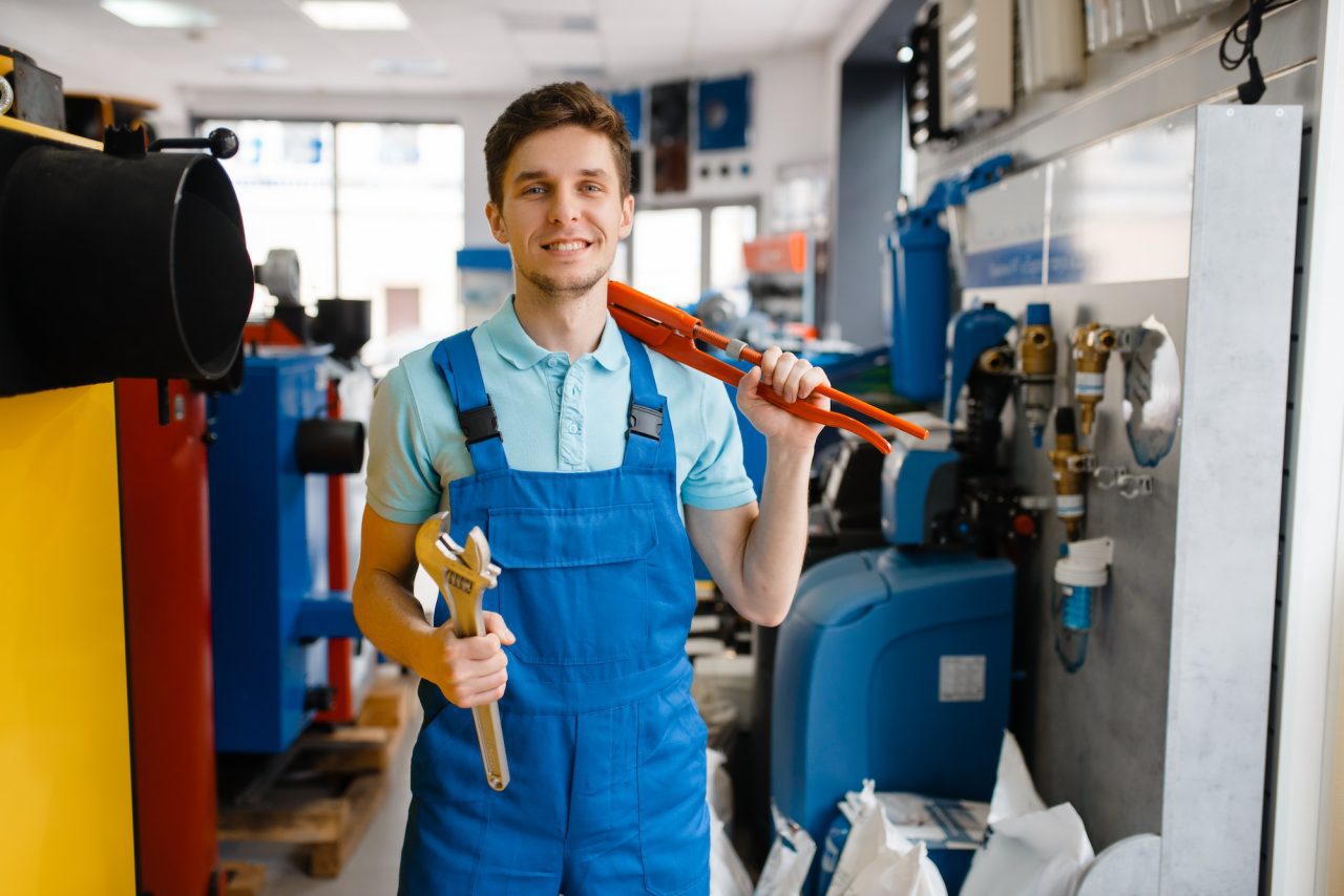 Plumber holding Wrench